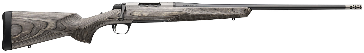 Browning 036092299 X-Bolt 2 Hunter Full Size 6.8 Western 3+1 24″ Matte Blued Threaded Sporter Barrel, Drilled & Tapped Stainless Steel Receiver, Fixed Gray Laminate Stock, Radial Muzzle Brake